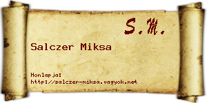 Salczer Miksa névjegykártya